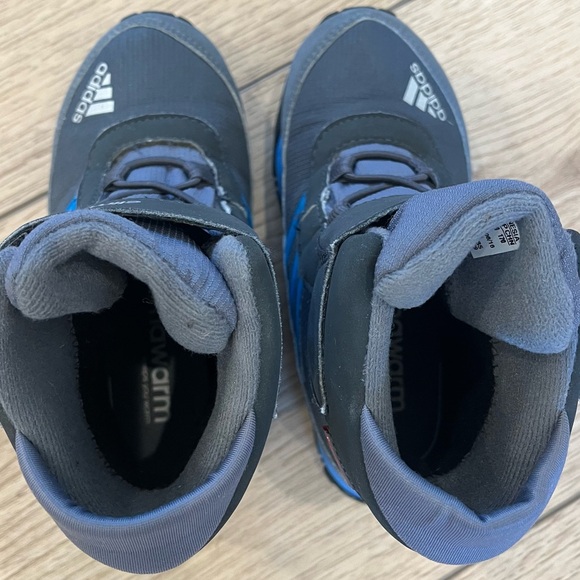 Adidas Climawarm Kids Boys Winter Snow Boots 11K Black Blue - Picture 6 of 8